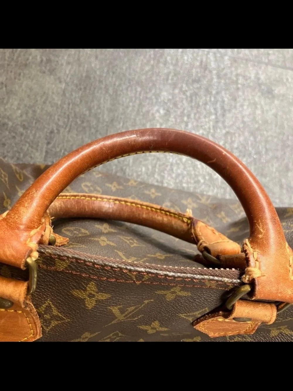 Louis Vuitton Brown Monogram Canvas Satchel with Vachetta Trim